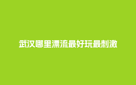 武汉哪里漂流最好玩最刺激