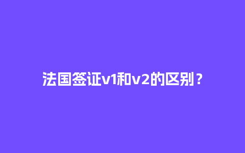 法国签证v1和v2的区别？