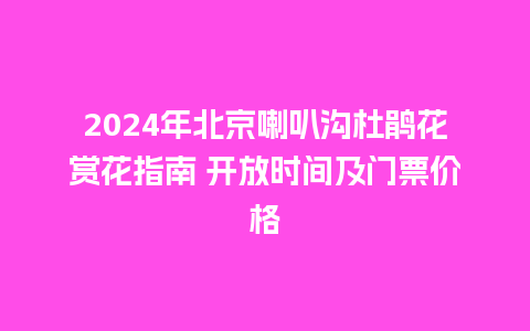 2024年北京喇叭沟杜鹃花赏花指南 开放时间及门票价格