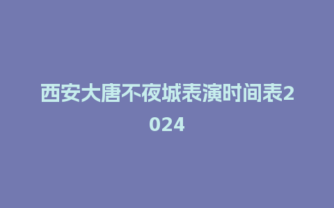 西安大唐不夜城表演时间表2024