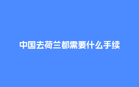 中国去荷兰都需要什么手续