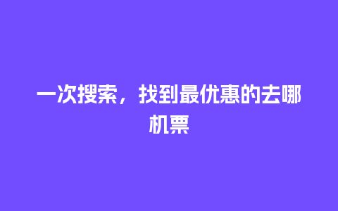 一次搜索，找到最优惠的去哪机票