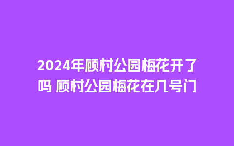 2024年顾村公园梅花开了吗 顾村公园梅花在几号门