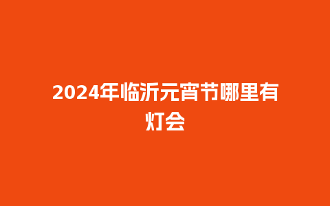 2024年临沂元宵节哪里有灯会