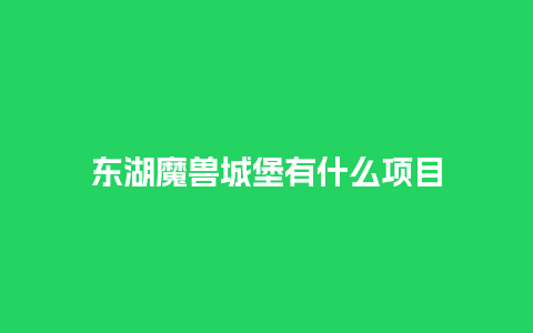 东湖魔兽城堡有什么项目