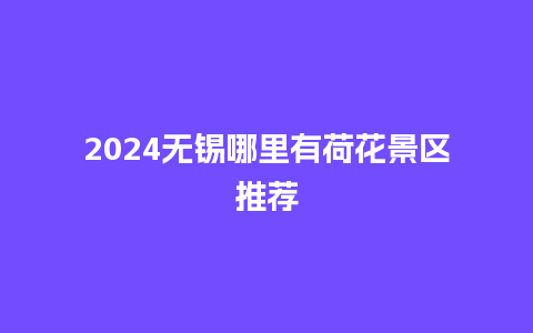 2024无锡哪里有荷花景区推荐