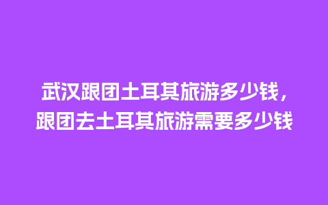 武汉跟团土耳其旅游多少钱，跟团去土耳其旅游需要多少钱