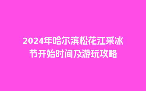 2024年哈尔滨松花江采冰节开始时间及游玩攻略