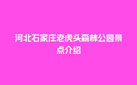 河北石家庄老虎头森林公园景点介绍