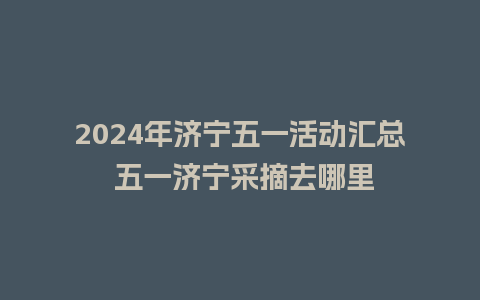 2024年济宁五一活动汇总 五一济宁采摘去哪里