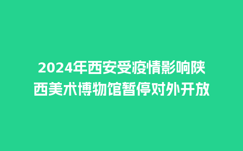 2024年西安受疫情影响陕西美术博物馆暂停对外开放