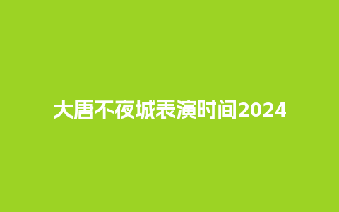 大唐不夜城表演时间2024