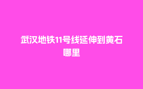 武汉地铁11号线延伸到黄石哪里