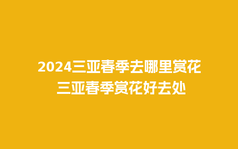 2024三亚春季去哪里赏花 三亚春季赏花好去处