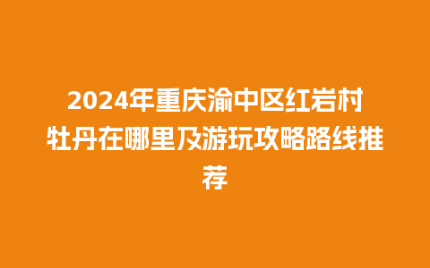 2024年重庆渝中区红岩村牡丹在哪里及游玩攻略路线推荐