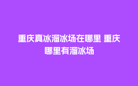 重庆真冰溜冰场在哪里 重庆哪里有溜冰场