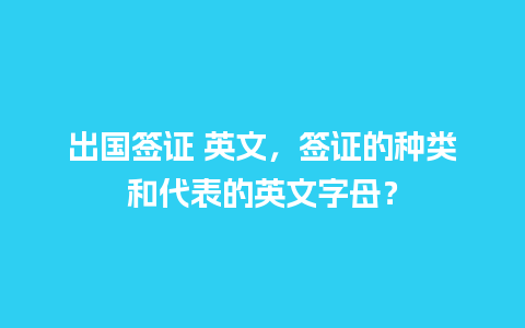 出国签证 英文，签证的种类和代表的英文字母？