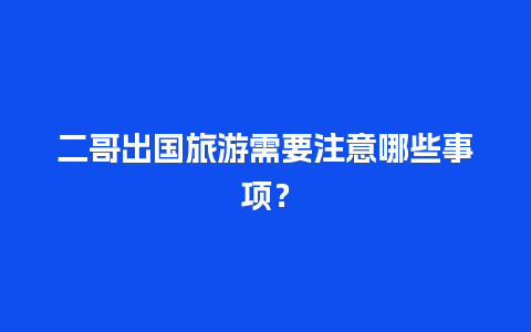 二哥出国旅游需要注意哪些事项？