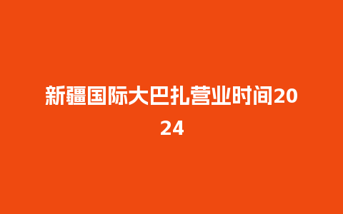 新疆国际大巴扎营业时间2024