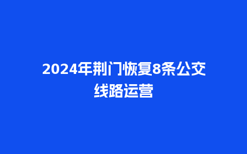 2024年荆门恢复8条公交线路运营