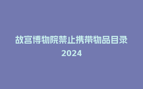 故宫博物院禁止携带物品目录2024