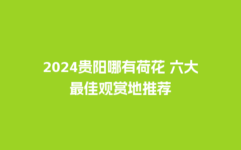 2024贵阳哪有荷花 六大最佳观赏地推荐