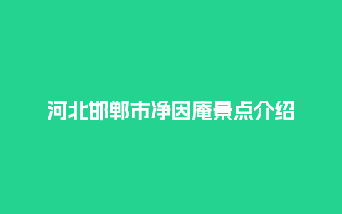 河北邯郸市净因庵景点介绍