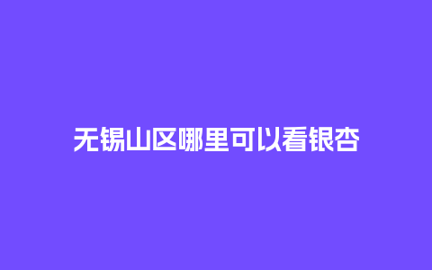 无锡山区哪里可以看银杏