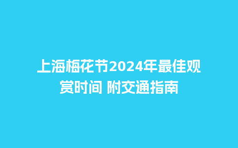 上海梅花节2024年最佳观赏时间 附交通指南