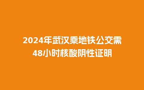 2024年武汉乘地铁公交需48小时核酸阴性证明_https://www.lvtubus.com_旅游资讯_第1张