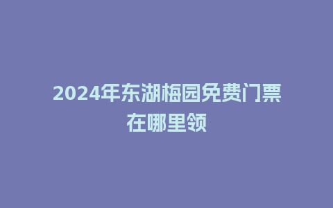 2024年东湖梅园免费门票在哪里领