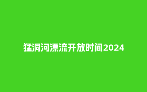 猛洞河漂流开放时间2024