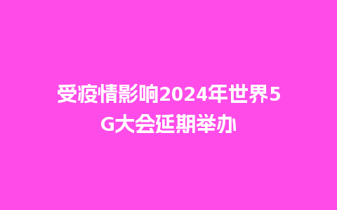 受疫情影响2024年世界5G大会延期举办