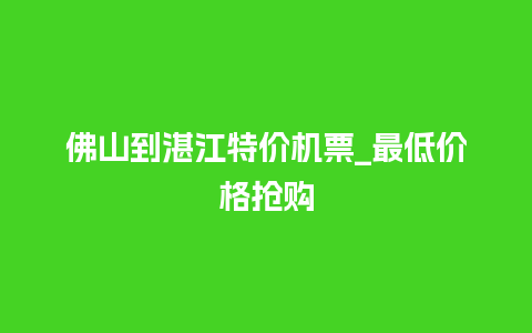 佛山到湛江特价机票_最低价格抢购