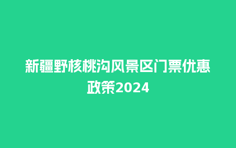 新疆野核桃沟风景区门票优惠政策2024