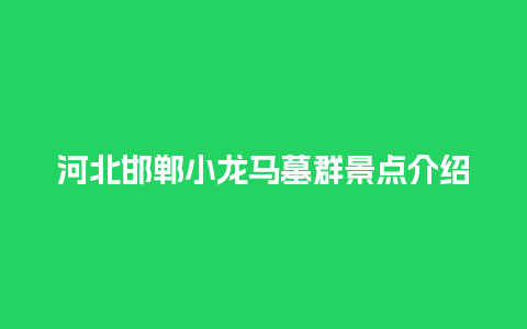 河北邯郸小龙马墓群景点介绍