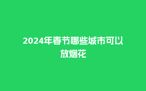 2024年春节哪些城市可以放烟花