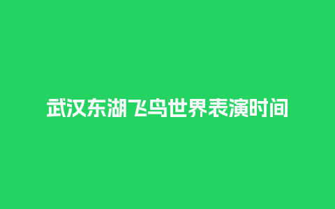 武汉东湖飞鸟世界表演时间