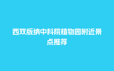 西双版纳中科院植物园附近景点推荐