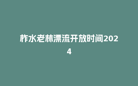 柞水老林漂流开放时间2024