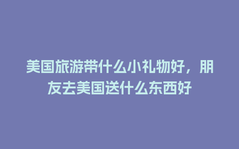 美国旅游带什么小礼物好，朋友去美国送什么东西好