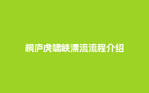 桐庐虎啸峡漂流流程介绍