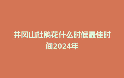 井冈山杜鹃花什么时候最佳时间2024年