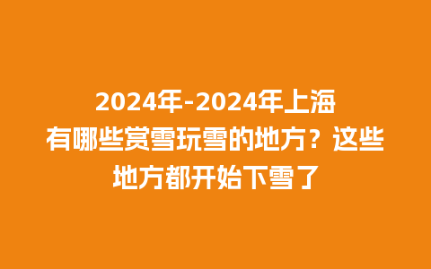 2024年-2024年上海有哪些赏雪玩雪的地方？这些地方都开始下雪了