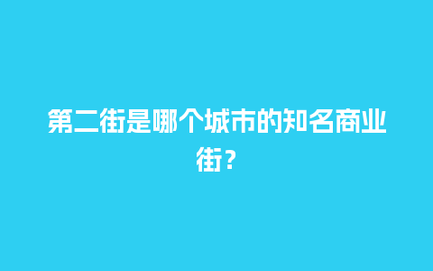 第二街是哪个城市的知名商业街？