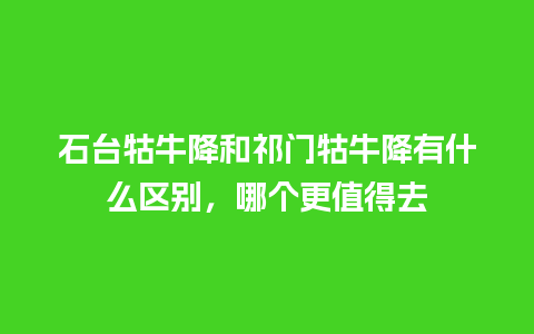 石台牯牛降和祁门牯牛降有什么区别，哪个更值得去