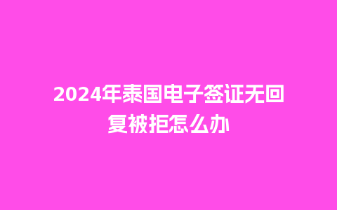 2024年泰国电子签证无回复被拒怎么办