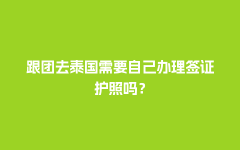 跟团去泰国需要自己办理签证护照吗？