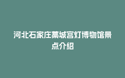 河北石家庄藁城宫灯博物馆景点介绍