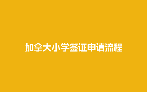 加拿大小学签证申请流程